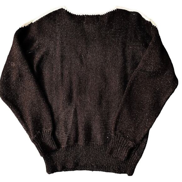 Jocelyn Smith Vtg. Beaded Gold Ivory Black Holiday Fancy Sweater Sz. M Y2K - Picture 2 of 8